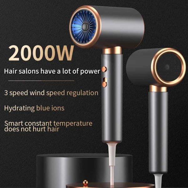 Professional Hair Dryer Hot Cold Wind Air Brush Hairdryer Negative Lonic Blow Dryer Strong PowerDryer Salon Tool 2000W 5th Gear T260520
