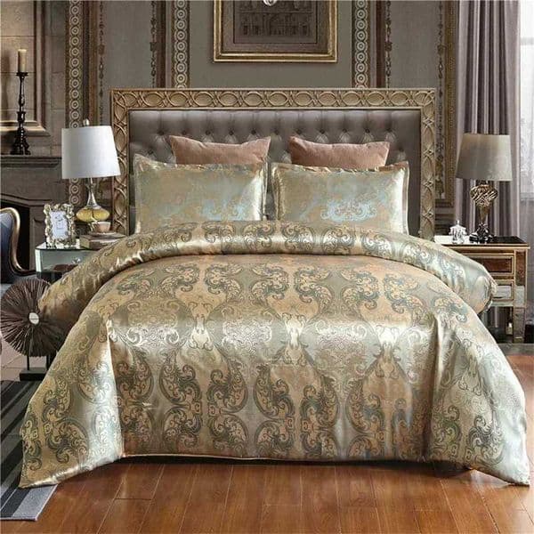 Satin Jacquard Single Double Duvet Cover Set High End European Wedding King Size Bedding Set Queen Size Quilt Cover Set T260520