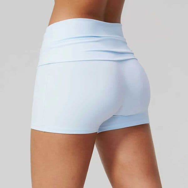 Yoga Shorts Women High Waist Flip up Fitness Shorts Tights Elastic Sport Cycling Shorts Female Breathable Workout Push Up Shorts X260520