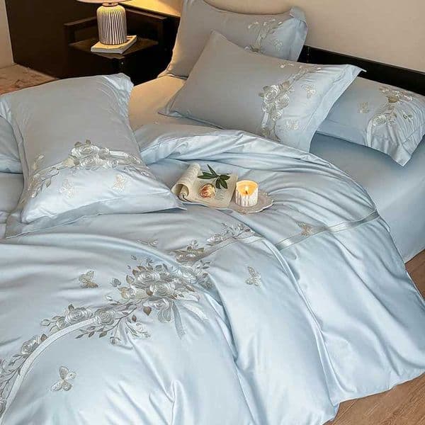Svetanya Cotton Embroidery Bed Linens Double Ru Queen King Full Size Bedding Set Sheet Blanket Cover Pillowcase T260520