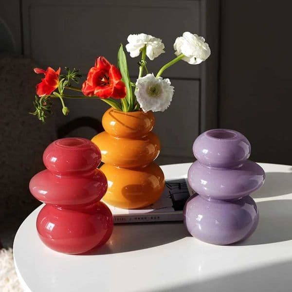 Medieval Lily Vase Ornaments Living Room Flower Arrangement Glass High Sense French Retro Cream Table High Flowerarrangementvase L260520