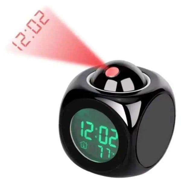 Multi-function Projection Chime Clock LED Light Alarm Clock Voice Alert Temperature Chime Clock Projection Clock C2605201