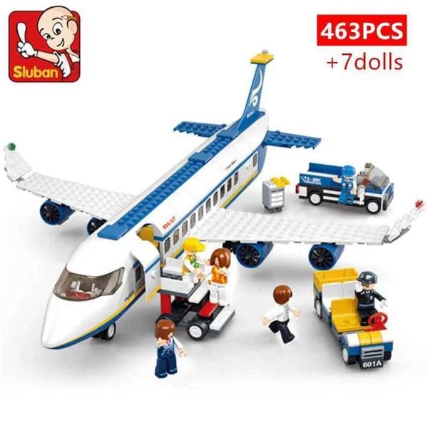 463Pcs Ci Airport Airbus Aircraft Airplane Plane Brinquedos Avion Model Building Blocks Bricks Educational EIY Toys GiftsJ260520