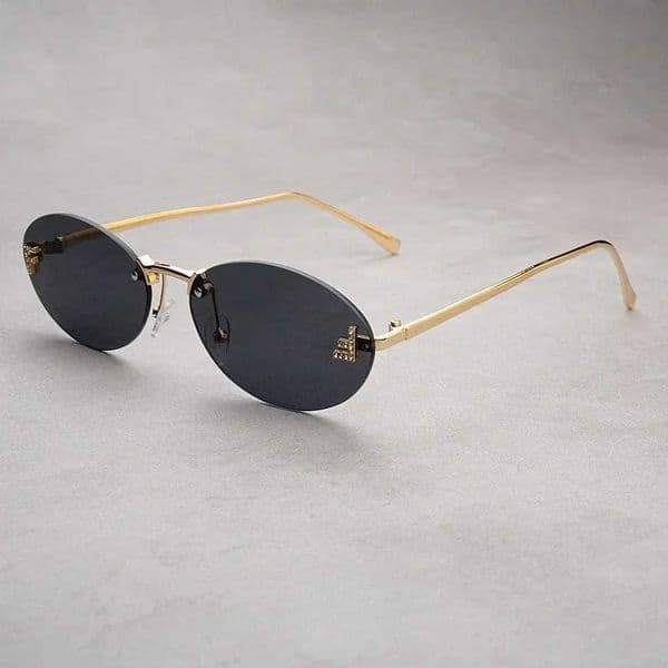 Rimless Oval Sunglasses Women 2025 New Fashion Gradient Ocean Lenses Sun Glasses Stylish Women Luxury Brand Design Shades Q260520