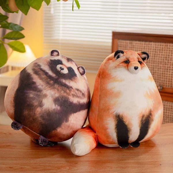 Best-selling realistic raccoon cushion soft cat and fox healing plush toy dollL260520UW39