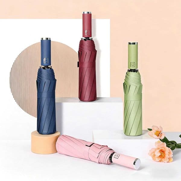 New Arrival Rebound Safety 3 Folding 10K Rib Knot Collection Reverse Automatic Rain Umbrella for Adult C260520
