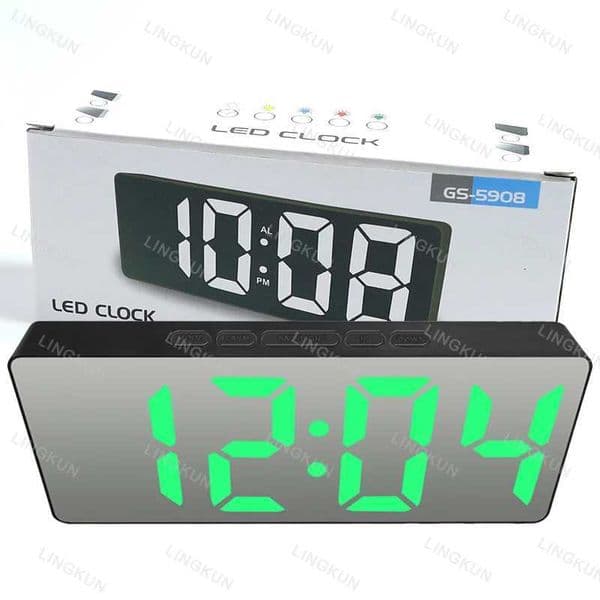 Electronic Alarm Clock Noiseless Design Digital LED Large Display Mirror Electronic Clock Digital Alarm Clock LED Mirror Clocks C2605201