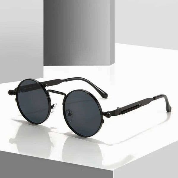 Unisex Retro Punk Style Colorful round Metal Frame Sunglasses Fashion Eyewear for Men And Women 26W0520