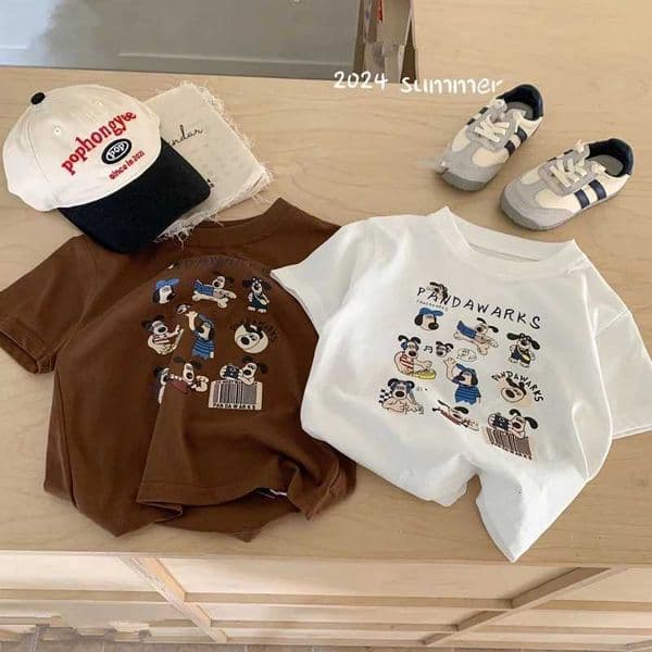 Cartoon Pattern Kids T-shirt Summer Children Clothing Boutique Fashion Girl Boy Short Sleeve Tops Tees Popular Brand T ShirtsJ260520