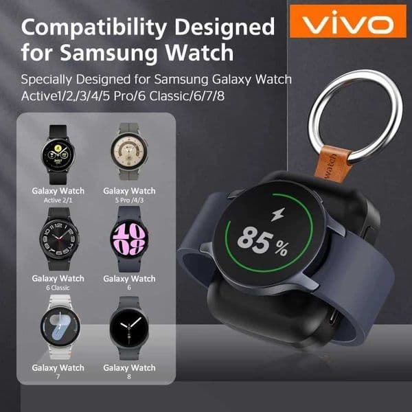 VIVO Wireless Charger For Galaxy Watch 6 7 8 Portable Power Bank Charging For Samsung Galaxy Watch 5 4 3 Pro Classic Charger New T260520