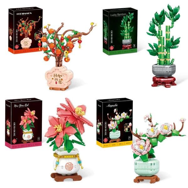 DIY Creative Home Decoration Plastic Artificial Flowers Building Blocks Artificial Flowers Bonsai Creative New Year GiftsL260520YAOJ