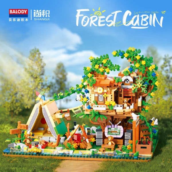 Beledis new product 16414 treehouse building block toy realistic architectural creative decoration assembly toy building block giftL260520EBBL