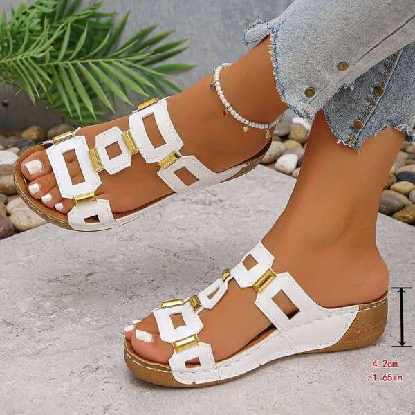 Large Size Roman Style Women's Sandals Open Toe Beach Slippers Summer Wedges Comfortable Outdoor Slip-On Shoes for Women W260520