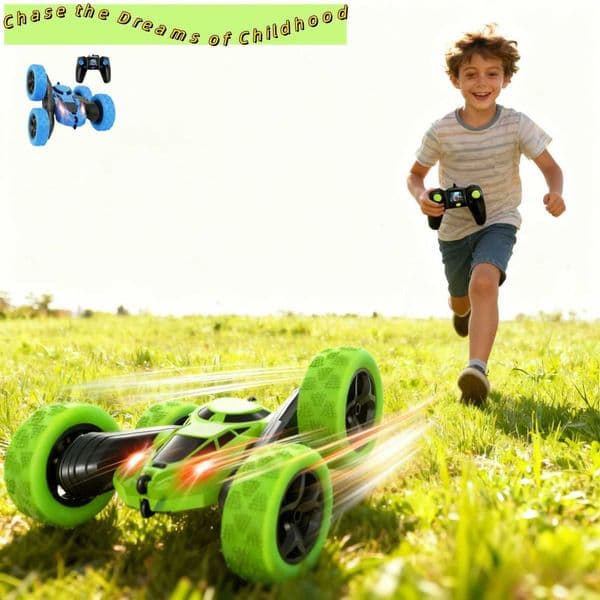 360-degree flipping double-sided stunt car 4WD high-speed cool light childrens remote control car toy festival giftR260604