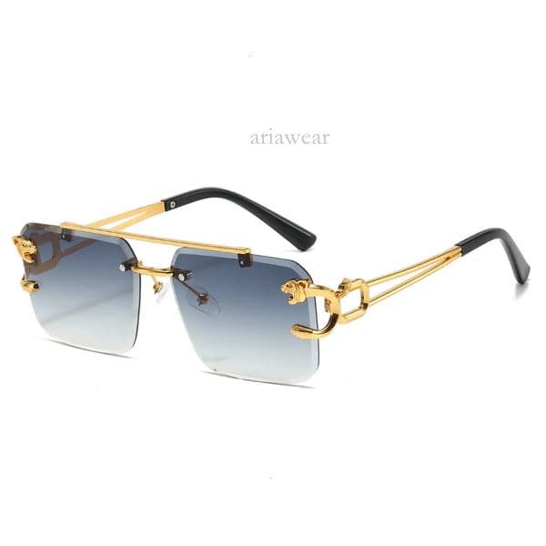 carter sungalsses Hot-selling Double-beam Cut Edge Square Rimless Glasses Designer Sunglasses European And American Fashion Leopard Trendy Sunglasses 6b4