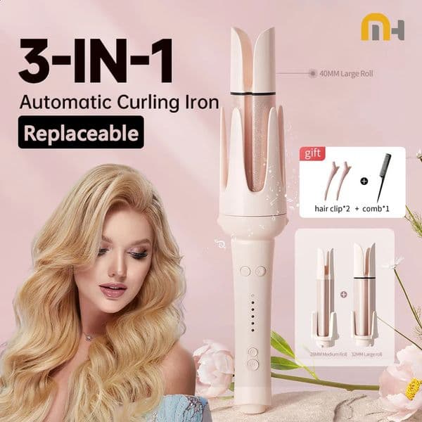 32MM Automatic Hair Curler Auto Rotating Ceramic Roller 40mm Big waver Professional Curling Iron Wand Waver 260520