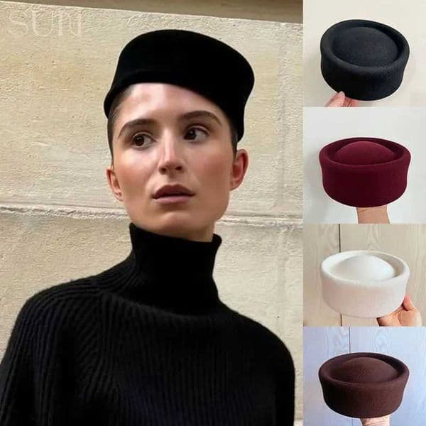 Fall Winter Men And Women New Black Wool Beret Hat Fashion Jazz Top Hats English Style Luxury Top Hats Bone Chapeau Feutre Fem L260520