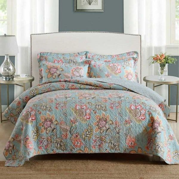 CHAUSUB Printed Quilt 100 Cotton Fabric Bedspread Coverlet Lightweight Comforter with 2 Pillowcase 3PCS Summer Bedding Set T260520