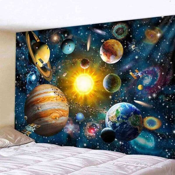 Galaxy Night Sky Moon Starry Landscape Tapestry Bohemian Fantasy Home Living Room Bedroom Decoration 26W0519