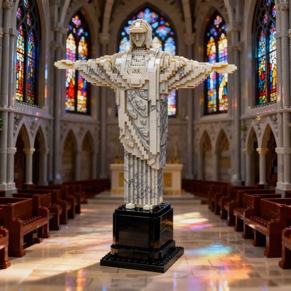 3D Christredeemer Model Micro Building Blocks Toy-Adult Puzzle PresentDIY Sacred Desk DecorReligious Gift for Faith Enthusiast M260520
