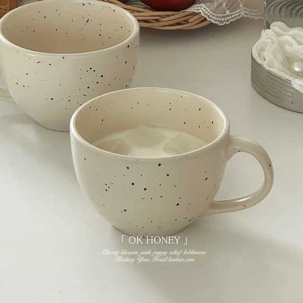 Splash-Ink Ceramic Mugs 500ML Breakfast Milk Cups Brief Coffee Mug With Handgrip Cute Fruit Yogurt Cup Large Capacity Drinkwares H260520