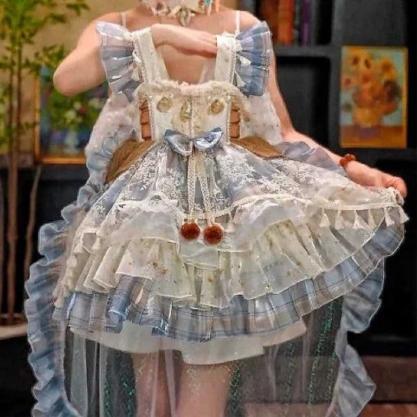 Girls Summer Bohemian Style Lolita Princess Dress 2026 New Birthday Dress Summer Fashion Children ClothingZHR260520