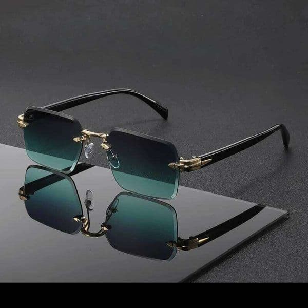 Rimless Sunglasses Metal Hinges Men's Women's Beveled Edge Outdoor UV Protection Eyewear Brand Designer Stylish Glasses 26W0520
