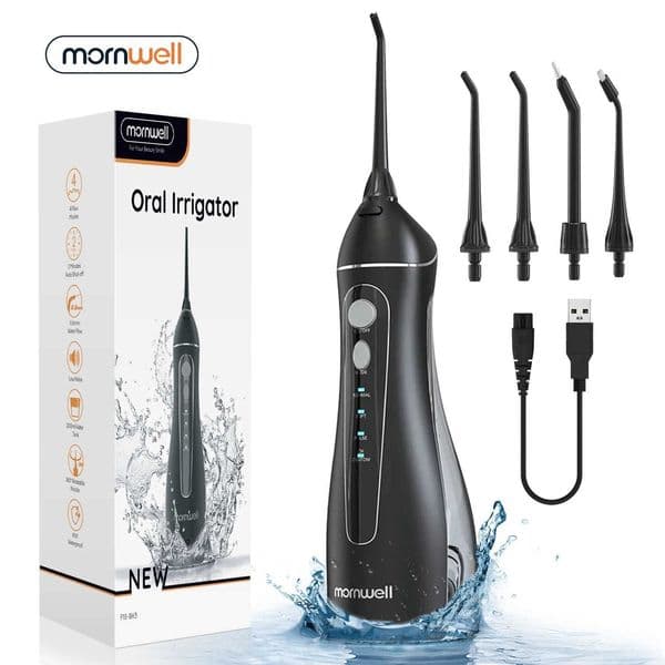 Water Floss Portable Cordless F18 Water Flosser 3 Cleaning Modes Waterproof Rechargeable Water Cleaner 4 Nozzles Clean Gums T260520