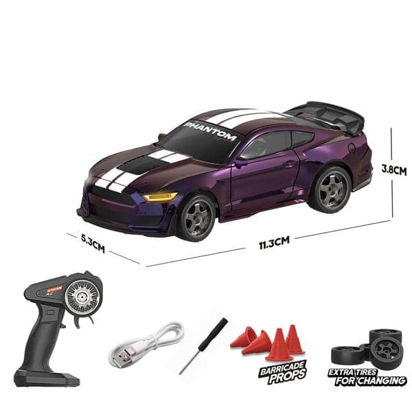 1:43 Rc Drift Remote Control Car High Speed Desktop Mini Simulation For Mustang GT Four Wheel Drive Half Proportional Rem 26Y0520