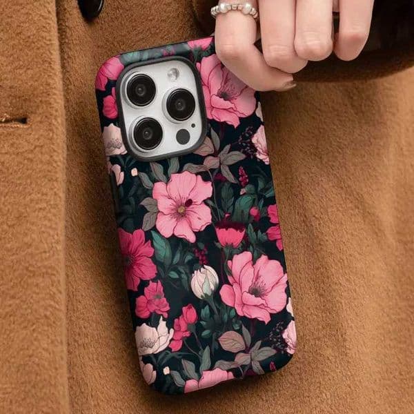 Case For Vivo X300 X200 X100 X60 X50 X70 X80 X90 Pro S12 S15 S16 S17 S18 S19 S20 S30 Pink Flower 2 IN 1 Film shell CoverZHR260520