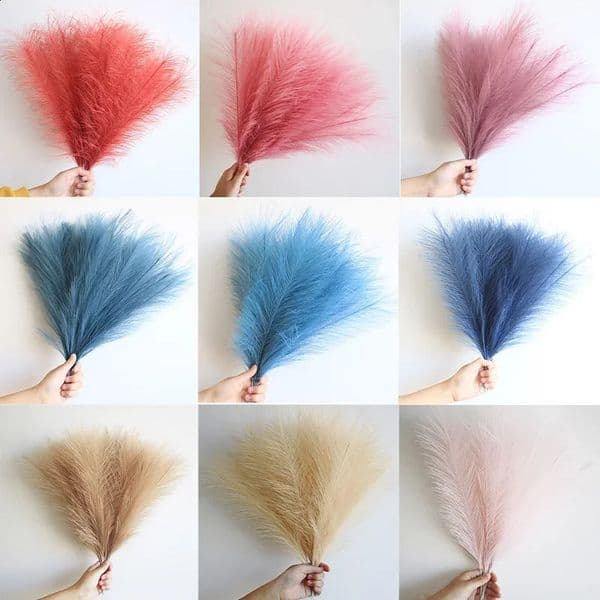 15pc Artificial Pampas Grass Flower Simulated Reed Bouquet for Home Wedding Party Decoration Fluffy Boho Pampas Grass Decor 260520