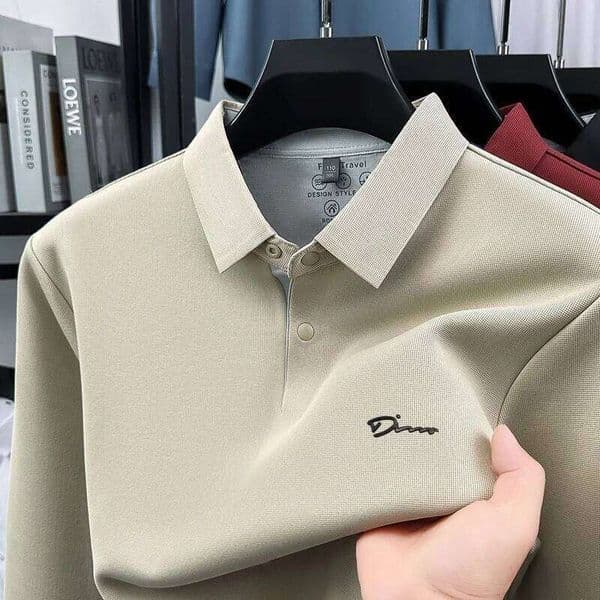 Luxury Man Long-Sleeved Polo Shirt Fleece-Lined Thickened Letter Print Lapel Button Spring New Seamless T-Shirt Leisure MensWear J260520