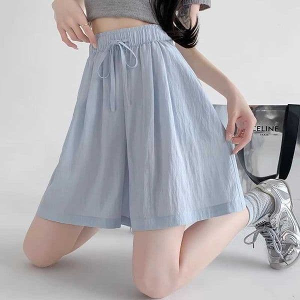 Summer Female High Waist Baggy Ice Silk Joggers Hot Sale Women Thin Short Pants Girls Korean Classic Solid Shorts X260520