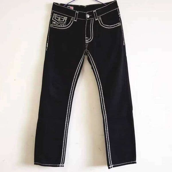 European American New Fashion Men's Black White Casual Trendy Simple Basic Straight Plus Size Denim Trousers Male Jeans Pants 26L0520