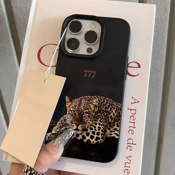 New Fashion Pink Leather Phone Case Cute Leopard Back Cover Anti-fall Protective cases for iPhone 17 16 15 14 13 12 11 pro maxZHR260520