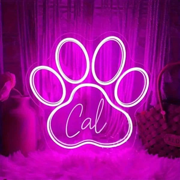 Custom Text Paw Print LED Neon Sign USB Powered Multi-Color Light Ideal for Home Office Wall Decoration H260520