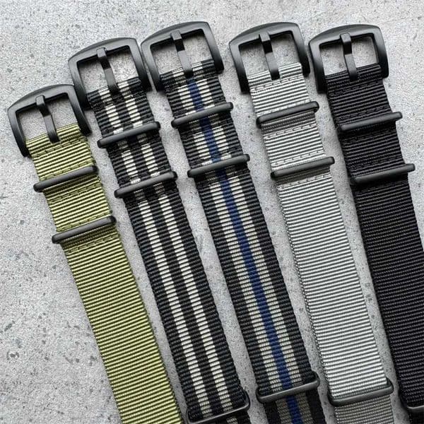 20MM Fabric Watch Band Dive Sports 20 mm Nylon Watch Strap Man Black Buckle Belt for Watches L260520