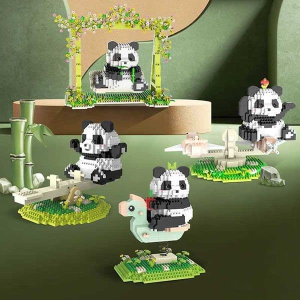 Cute and fun Panda creative Trendy toy series of figurines table decorations gift building blocks M260520