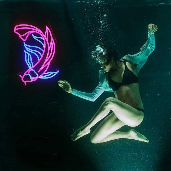Koi Fish Neon Sign Dimmable LED Neon Light Sign For Room Party Shop Club Bar Game Room Decor Birthday Art Wall Decor Gift H260520 thumbnail 2