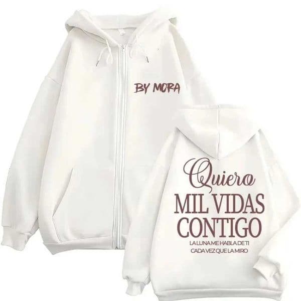 Zip-up hooded sweatshirt hip-hop t-shirt loose casual jacket L260519