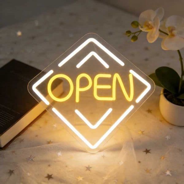 Open LED Neon Sign USB Rechargeable Business Shop Open Sign for Storefront Cafe Bar Home Party Decoration H260520