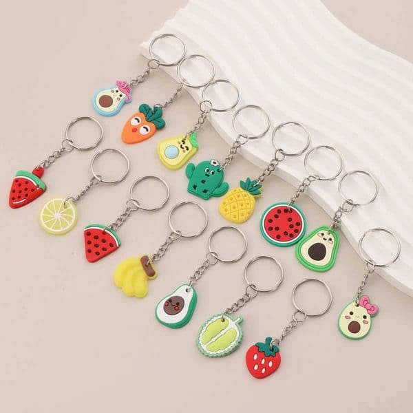16pcs/set Cute Summer Fruits Watermelon Keychain Party Favors Goodie purse Bags Backpack Gifts For Birthday Party Keyring M260520