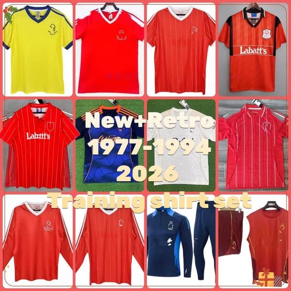 Retro 1977 82 1994 2025 26 NoTtinGHamS Soccer Jerseys I.JESUS DOUGLAS LUIZ GIBBS-WHITE ZINCHENKO AWONIYI NDOYE Forest COLLYMORE football MEN shirt Training suit set