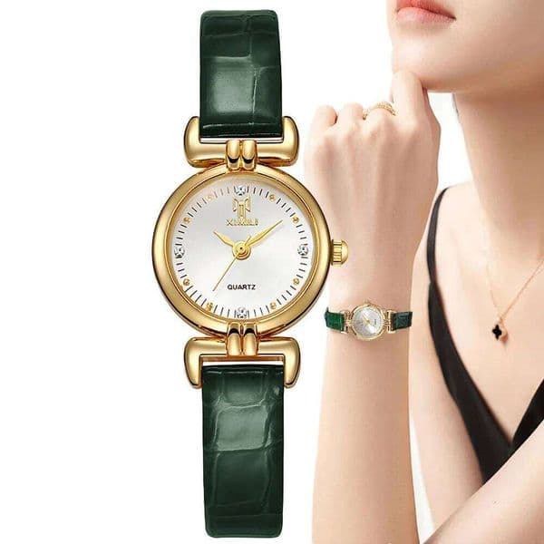 Ladies 2025 New Fashion Small Simple Diamonds Business Quartz Watch Women's Green Women Dress Clock Luxury Gift Wristwatch S260519