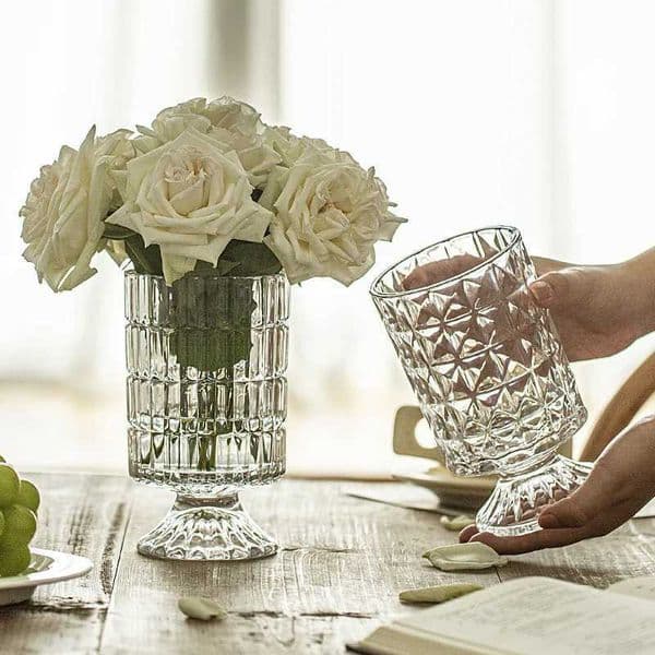Light Luxury Fashion Relief Glass Vase Hydroponic Water Raising Flower Arrangement Living Room Ornament Home Decor Accessories L260520