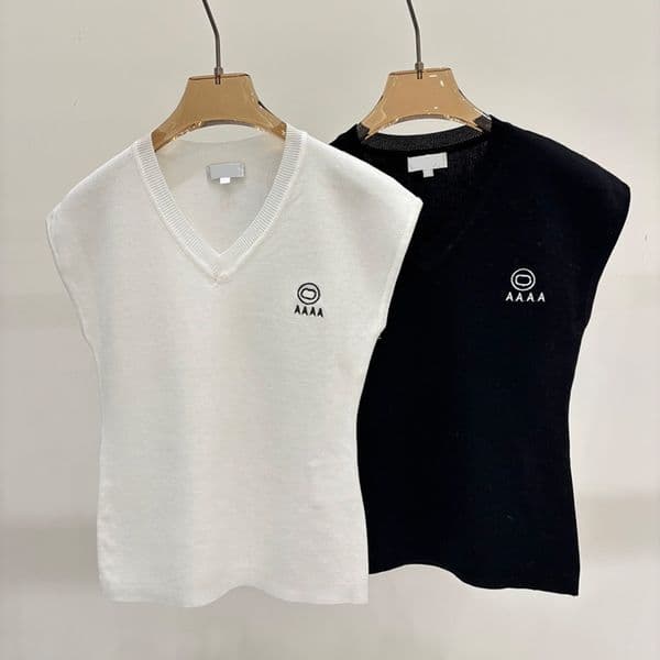 Women Simple Knit Vests Letter Slim Fit V Neck Sleeveless Tops Thin Summer Commute Tanks for Women