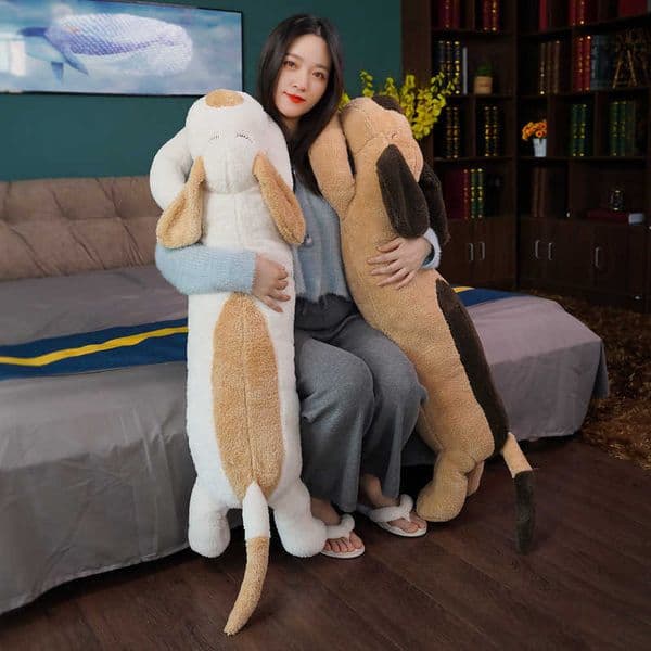 Cute lying dog sleeping long pillow plush toy gift for children large cartoon puppyL2605205NFC