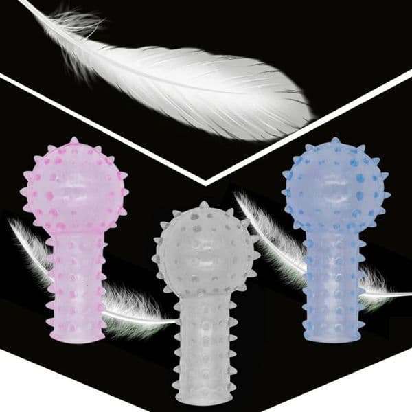 Update Massage 3PCSRandom Color Couples Flirting Buckle Climax Finger Glove Sleeve Simulator Sex Toy