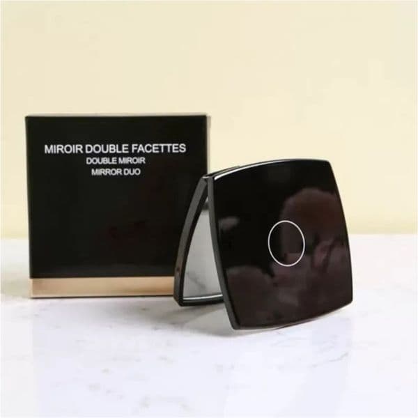 Brand Designer Classics Makeup Mirror Square black 2C Mark Vintage style double side mirror fashion Cosmetics Tools with gift Box