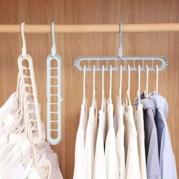 Durable 9-Hole Wardrobe Storage Rack Space-saving Anti-slip Foldable Clothes Hanger Multifunctional Folding Clothes Drying Rack C260520